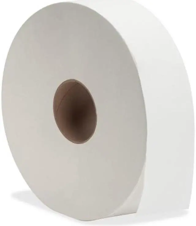 Alt view image 2 of 5 - Genuine Joe Jumbo Jr Dispenser Bath Tissue Roll - 2 Ply - 3.50" x 2000 ft - White - Fiber - For Bathroom - 6 / Carton G