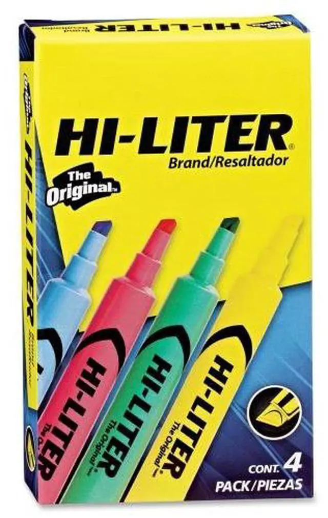 Alt view image 5 of 19 - Avery HI-LITER Desk-Style Highlighter Chisel Tip Assorted Colors 4/Set 17752