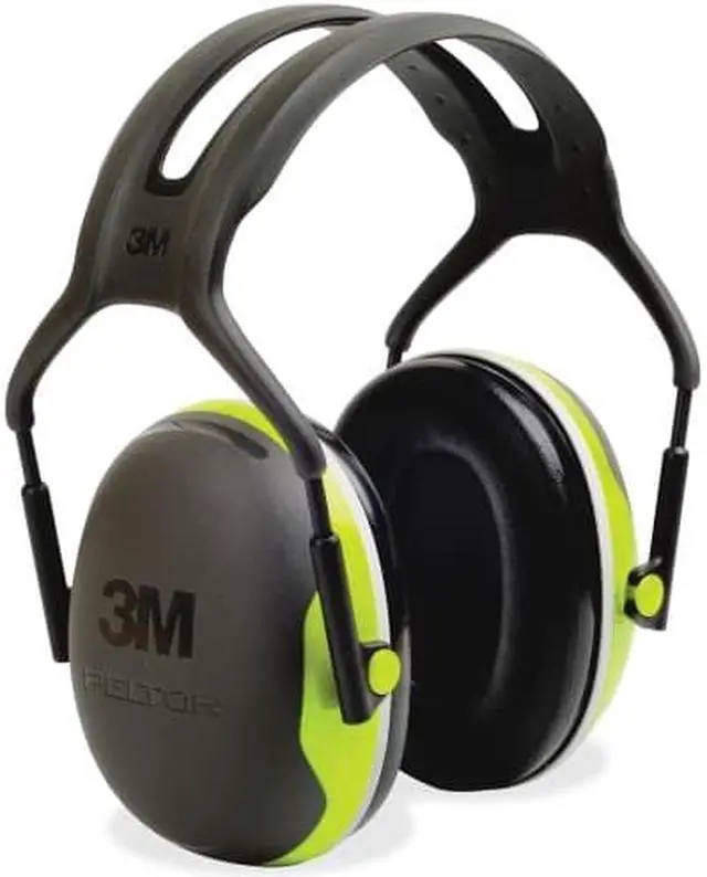 Alt view image 3 of 20 - 3M PELTOR X4 Earmuffs, 27 dB NRR, Fluorescent Yellow-Green X4A