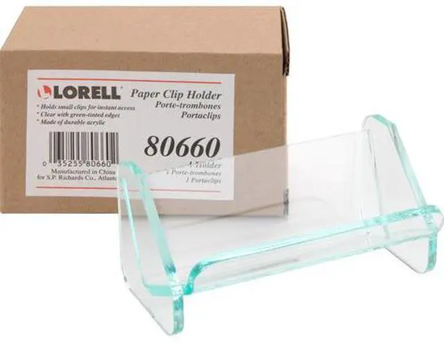 Alt view image 8 of 9 - Paper Clip Holder, 3-7/8"x2-1/2"x1-7/8", Clear/Green LLR80660