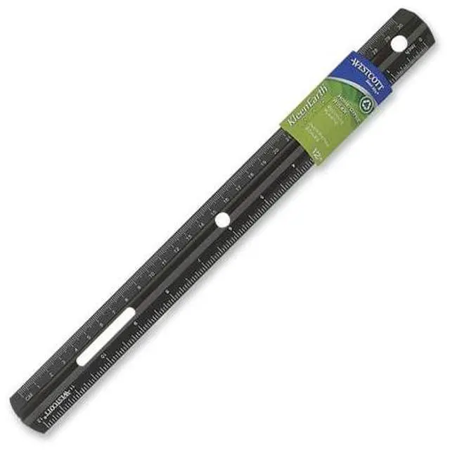 Alt view image 5 of 9 - Acme Plastic Ruler Recycled 12"L Inch/Metric Black 41015