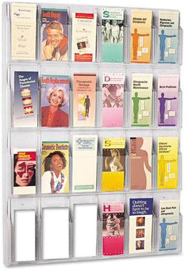 Reveal Clear Literature Displays, 24 Compartments, 30w x 2d x 41h, Clear Reveal Clear Literature Displays, 24 Compartments, 30w x 2d x 41h, Clear