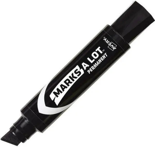Alt view image 3 of 20 - Marks-A-Lot Jumbo Desk Style Permanent Marker Chisel Tip Black 24148