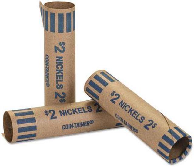 Preformed Tubular Coin Wrappers, Nickels, $2, 1000 Wrappers/Box Preformed Tubular Coin Wrappers, Nickels, $2, 1000 Wrappers/Box