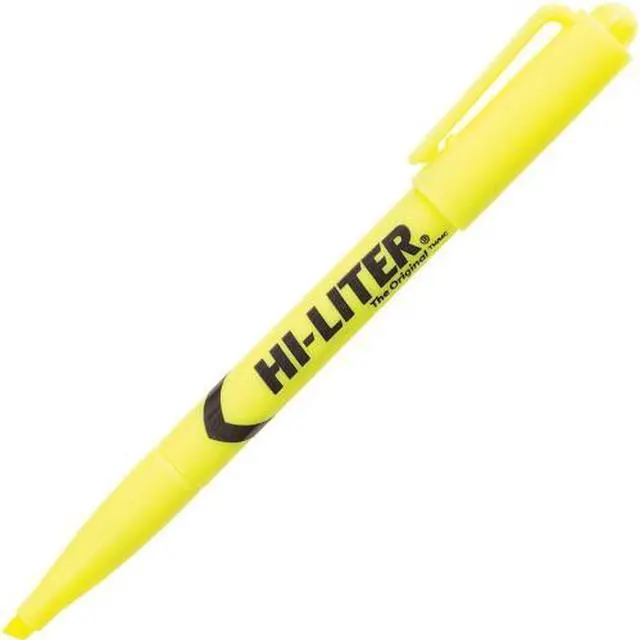 Alt view image 4 of 14 - Avery HI-LITER Pen-Style Highlighter Chisel Tip Fluorescent Yellow Ink Dozen 23591