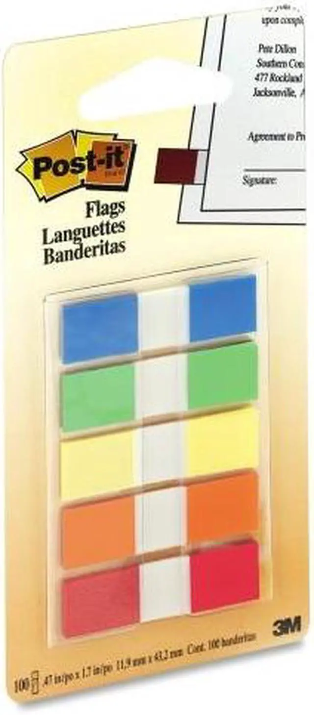 Alt view image 5 of 17 - Post-it Page Flags in Portable Dispenser 5 Standard Colors 20 Flags/Color 6835CF
