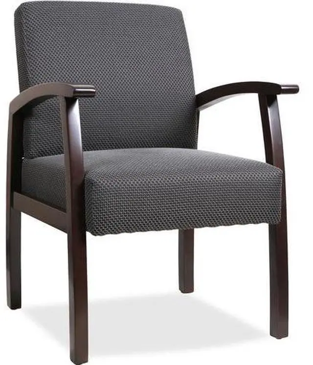 Alt view image 10 of 16 - Lorell Guest Chairs 24"x25"x35-1/2" Charcoal/Espresso frame 68555