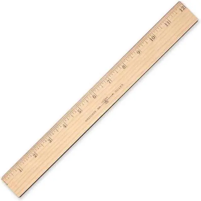Alt view image 4 of 6 - Westcott Wood Ruler Metric and 1/16" Scale with Single Metal Edge 30 cm 10375