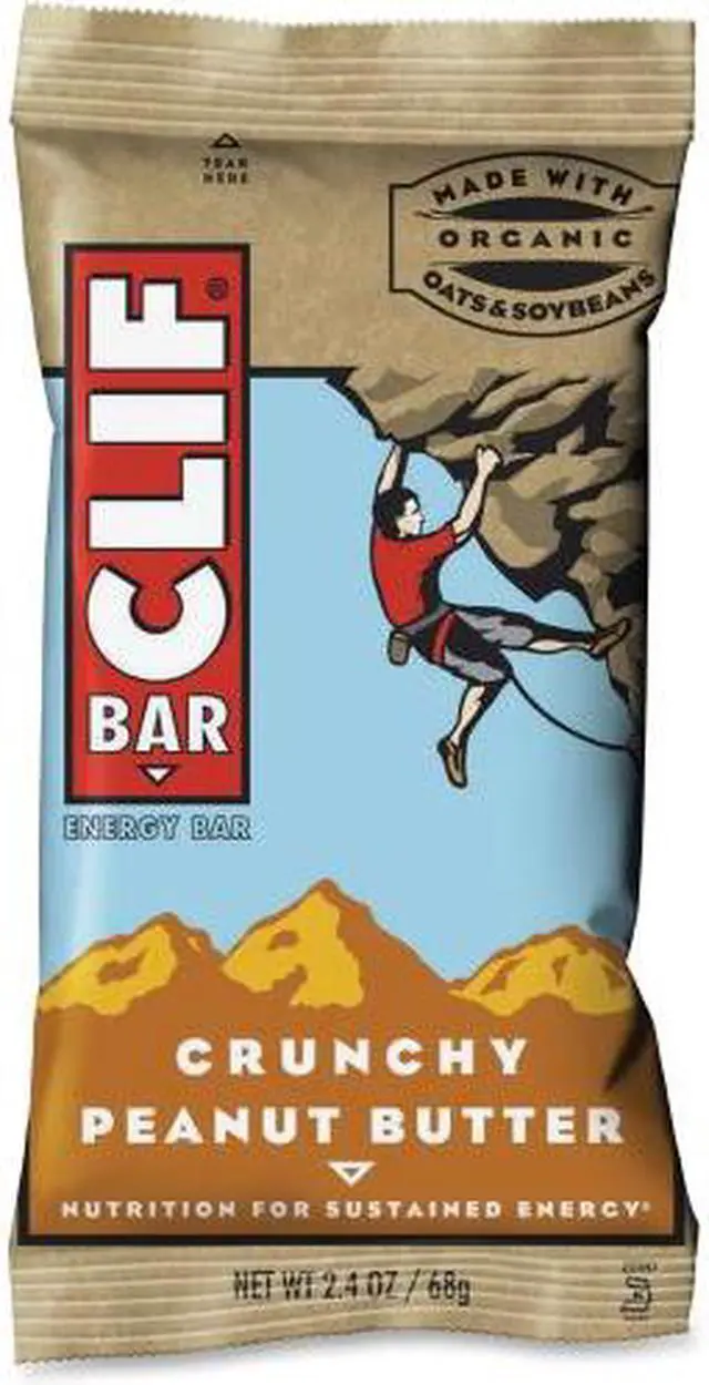 Alt view image 7 of 14 - Clif Bar Energy Bar, Crunchy Peanut Butter, 2.4 Oz, 12/Box 50120