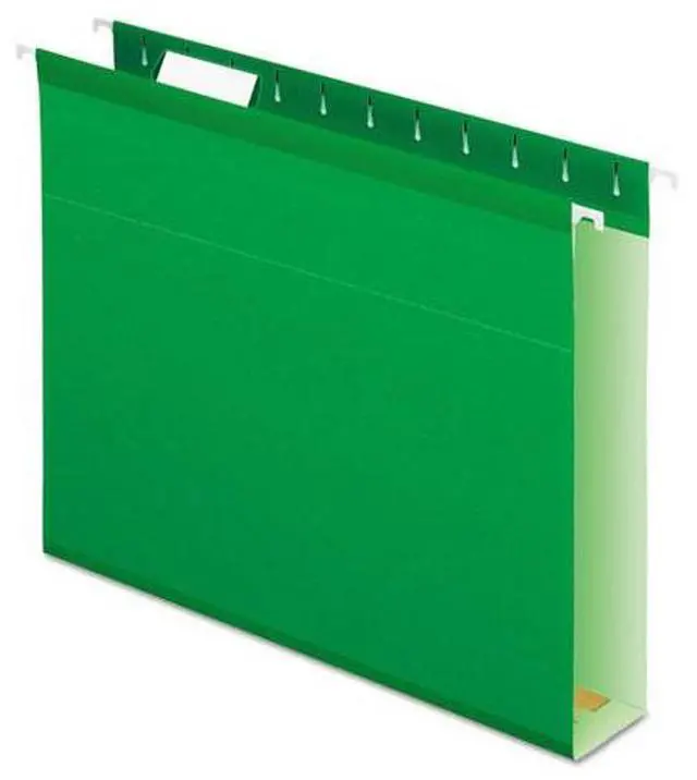 Main image of Pendaflex Reinforced 2" Extra Capacity Hanging Folders Letter Bright Green 25