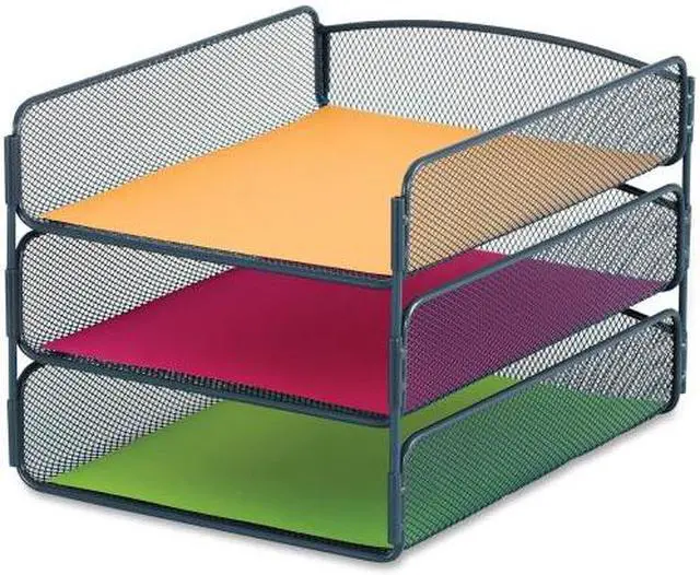 Alt view image 2 of 8 - Safco Triple Letter Tray Org 9-1/2"x11-3/4"x8" Blue 3271BU