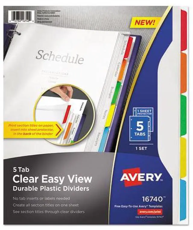 Alt view image 8 of 16 - Avery Clear View Plastic Dividers with Sheet Protector Multicolor 5-Tab Letter 16740