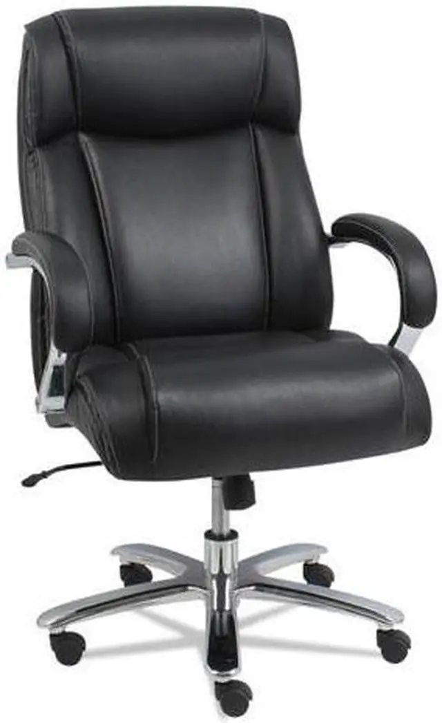 Alt view image 6 of 15 - Alera Maxxis Series Big and Tall Leather Chair Black/Chrome MS4419