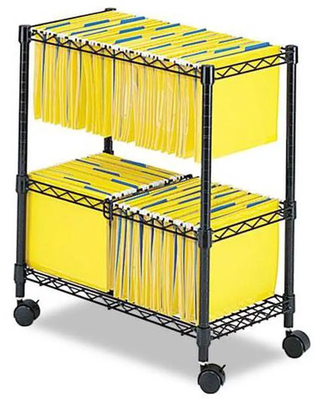 Alt view image 11 of 20 - Safco - 5278BL - Safco 2-Tier Rolling File Cart - 300 lb Capacity - 4 Casters - Steel - x 25.8 Width x 14 Depth x 29.8
