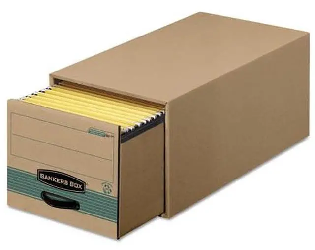 Alt view image 2 of 8 - Fellowes 1231201 Super Stor/Drawer Steel Plus Storage Box, Legal, Kraft/Green, 6/Carton