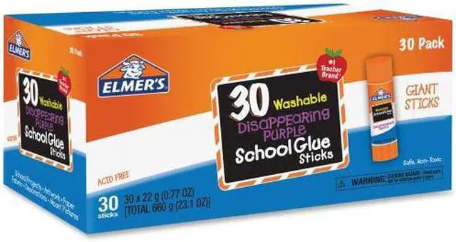 Alt view image 2 of 11 - Elmers Disappearing Purple All Purpose Glue Sticks Purple/Clear 30/Box E605