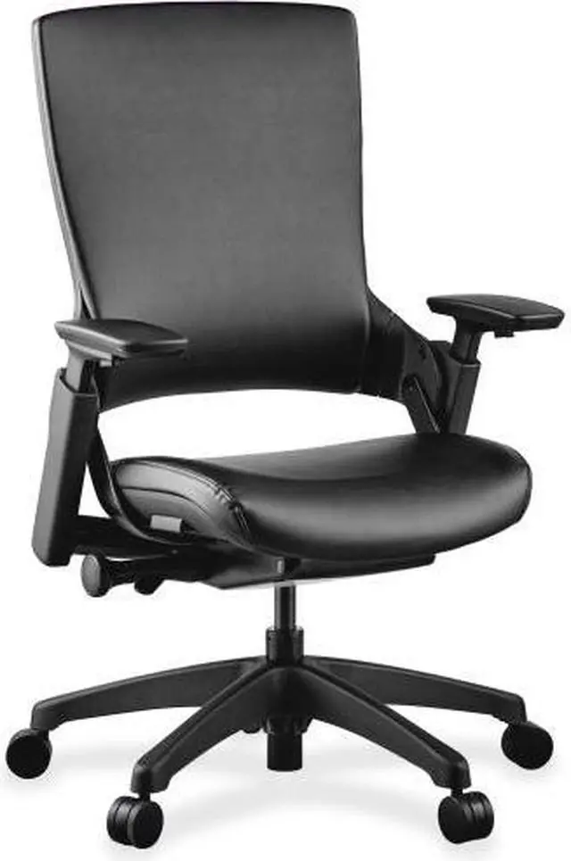 Alt view image 5 of 7 - Lorell Multifunction Leather Chair 25-1/4"x23-1/4"x40-1/2" Black 59529