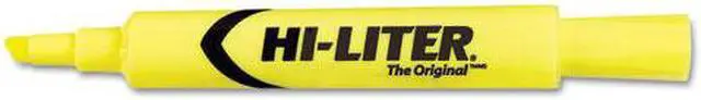Main image of Avery 24000 Hi-Liter Desk-Style Highlighter, Fluorescent Yellow, Smear Safe, Nontoxic - 1 Dozen