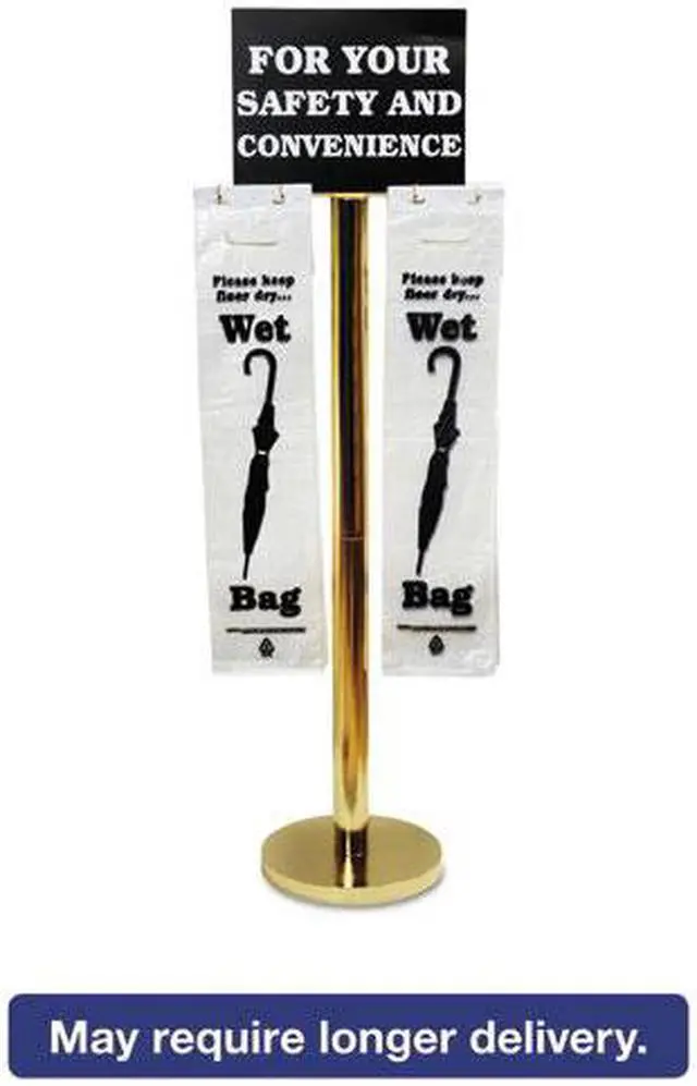 Main image of Tatco - 57029 - Wet Umbrella Bag Stand, 16w x 12d x 54-1/2h, Brass-Plated Metal