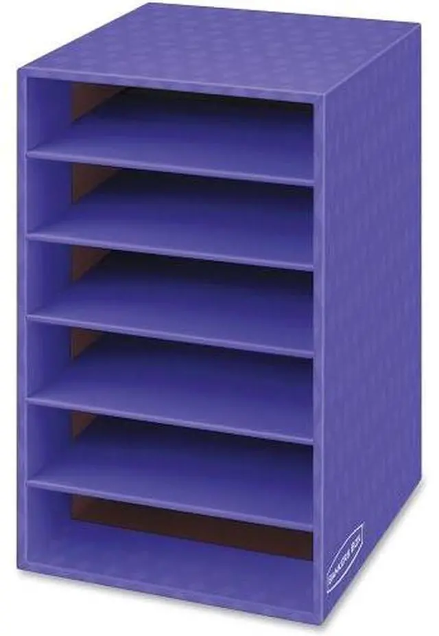 Alt view image 4 of 14 - Vertical Classroom Organizer, 6 Shelves, 11 7/8 X 13 1/4 X 18, Purple
