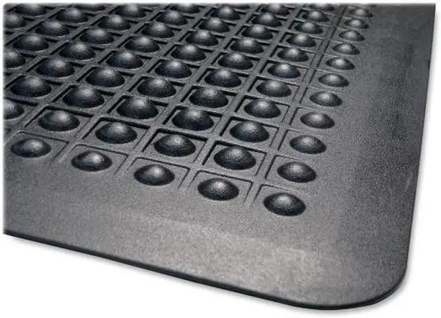 Alt view image 9 of 14 - Genuine Joe Anti Fatigue Mat Rubber Beveled Edge 3'x5' Black 70373