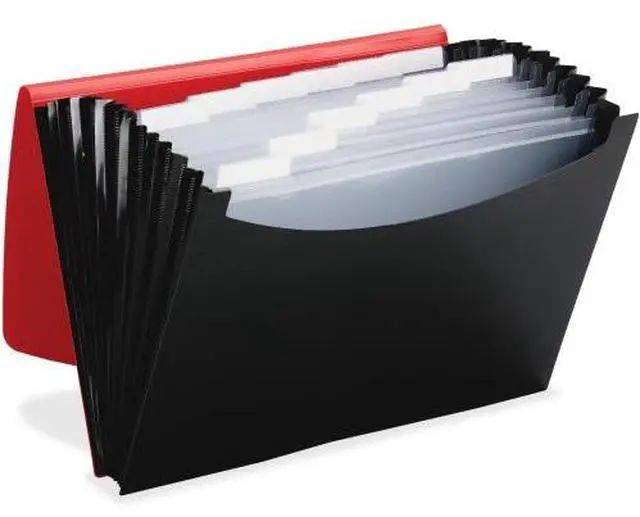 Alt view image 5 of 16 - Smead Poly Frequency Expanding File 12 Pockets Black/Red Flap 70866