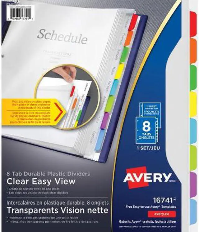 Alt view image 5 of 16 - Avery Clear View Plastic Dividers with Sheet Protector Multicolor 8-Tab Letter