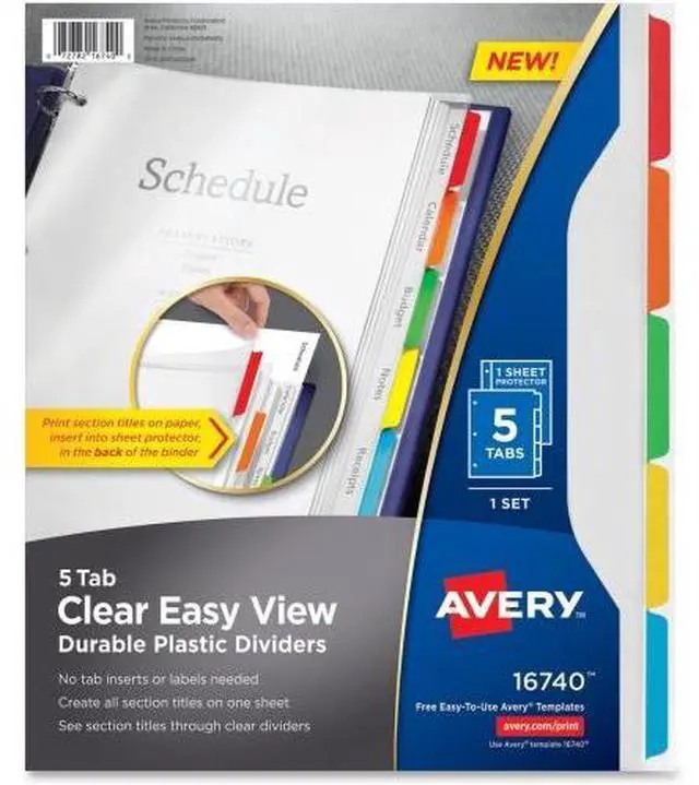 Alt view image 9 of 16 - Avery Clear View Plastic Dividers with Sheet Protector Multicolor 5-Tab Letter 16740