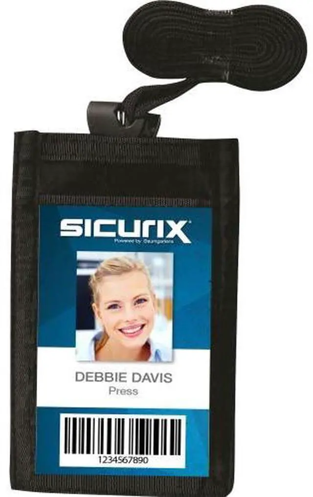Alt view image 6 of 12 - Baumgartens BAU55120 Sicurix ID Neck Pouch, Vertical, 3 3/4 x 9, Black, 1Each
