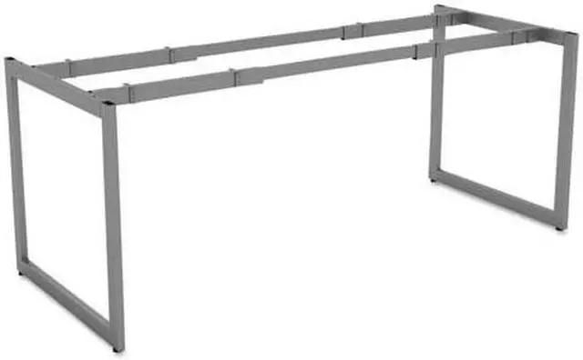 Alt view image 13 of 20 - Alera Open Office Desk Series Adjustable O-Leg Desk Base 30" Deep Silver