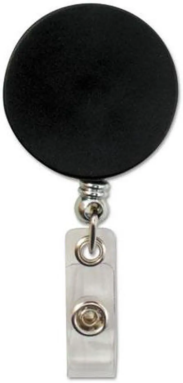 Alt view image 5 of 20 - Baumgartens Large ID Badge Reel Hvy-Duty Cord/Clip 30" Black/Chrome 68814