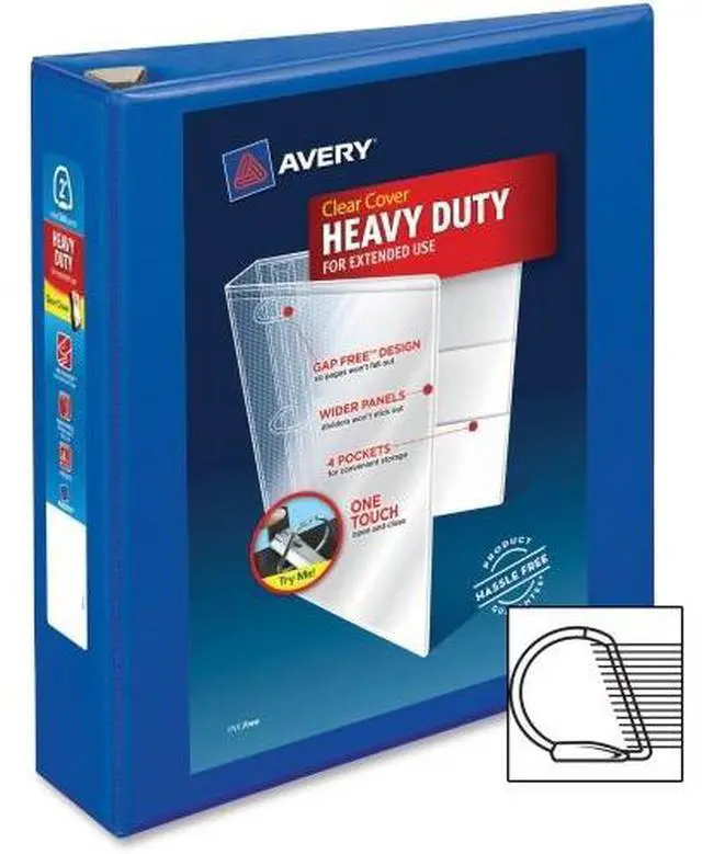 Alt view image 6 of 13 - Avery Heavy-Duty View Binder w/Locking EZD Rings 2" Cap Pacific Blue 79778