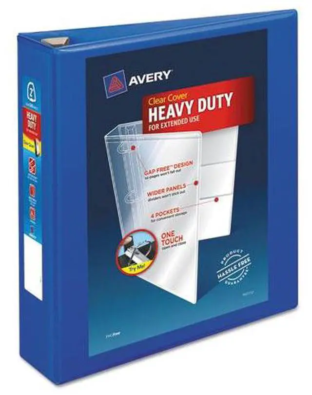 Alt view image 7 of 13 - Avery Heavy-Duty View Binder w/Locking EZD Rings 2" Cap Pacific Blue 79778
