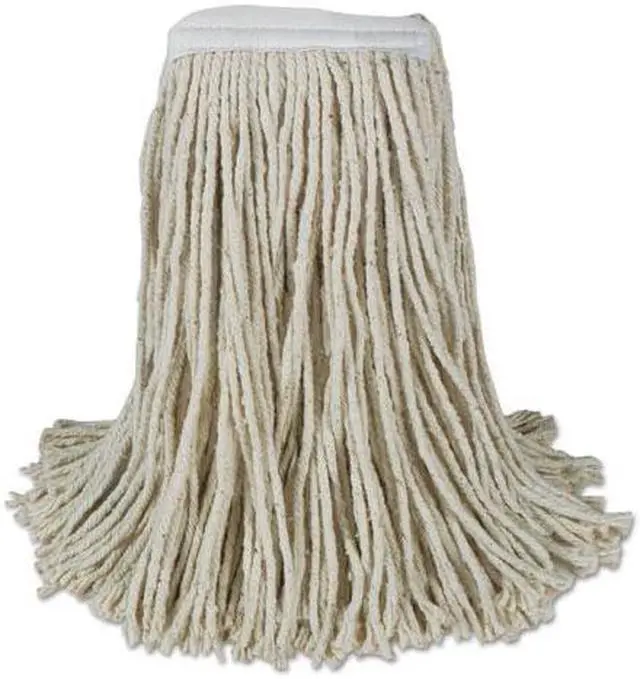 Main image of Boardwalk Banded Cotton Mop Heads, Cut-End, 20oz, White, 12/carton BWKCM20020 Includes 12 mop heads.