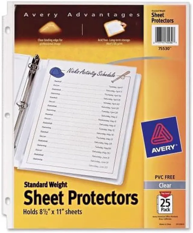 Alt view image 7 of 9 - Avery Sheet Protector Standard-Weight 8-1/2"x11" 25/PK Clear 75530