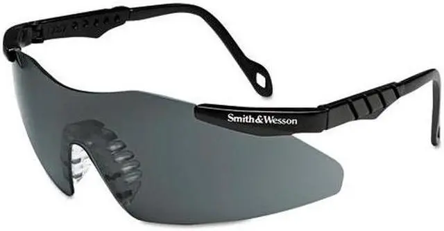 Alt view image 5 of 14 - Magnum 3G Safety Eyewear, Smoke Polycarb Anti-Scratch Lenses, Black Ny