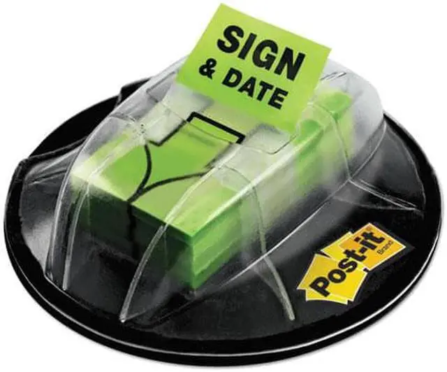 Alt view image 2 of 20 - 3M 680HVSD Flag Dispenser    Sign & Date    Bright Green  200 Flags per Dispenser