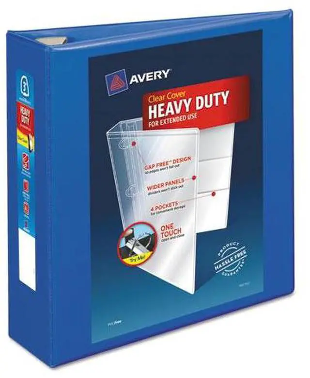 Alt view image 6 of 17 - Avery Heavy-Duty View Binder w/Locking EZD Rings 3" Cap Pacific Blue 79811