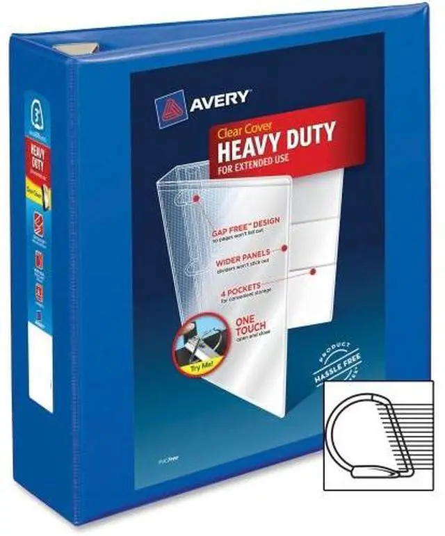 Alt view image 7 of 17 - Avery Heavy-Duty View Binder w/Locking EZD Rings 3" Cap Pacific Blue 79811