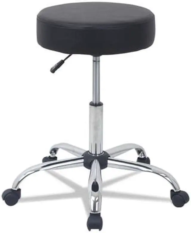 Alt view image 3 of 15 - Height Adjustable Lab Stool Black PU