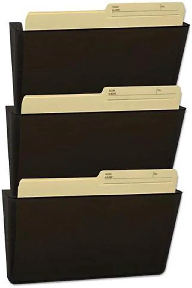 Alt view image 3 of 20 - Storex Wall File, Letter, 13 X 14, Three Pocket, Smoke 70246U06C