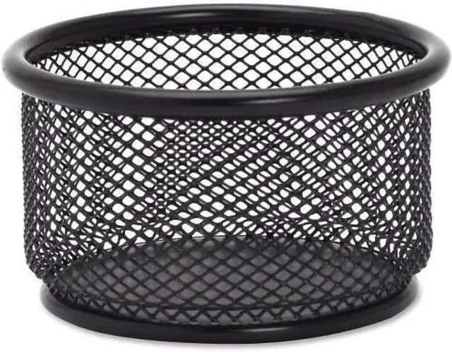 Alt view image 5 of 13 - Lorell Paper Clip Holder 3-3/4"x3-7/8" Black Mesh 84150