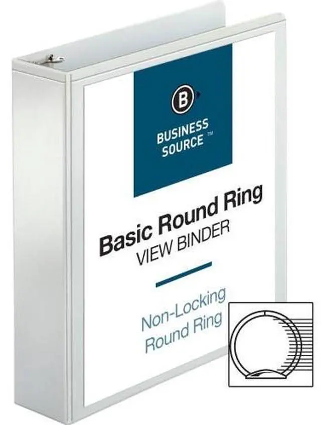 Alt view image 2 of 7 - Business Source View Binder w/ 2 Inside Pockets 2" Capacity White 09957