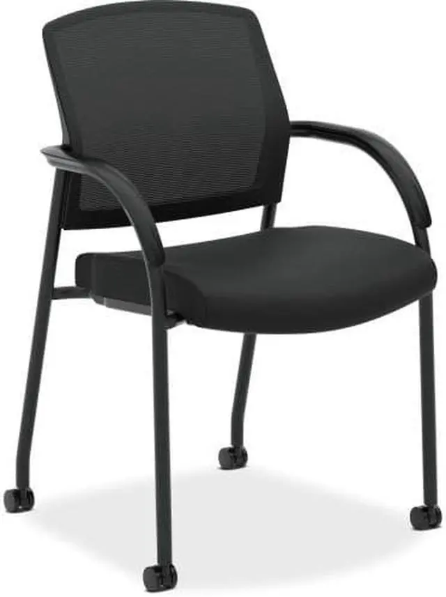 Alt view image 6 of 13 - HON Lota Series Mesh Guest Side Chair Black Fabric Black Base 2285VA10