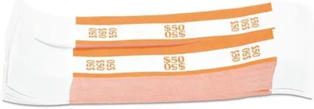 Alt view image 3 of 6 - Coin-Tainer Currency Straps Orange $50 in Dollar Bills 1000 Bands/Pack 400050