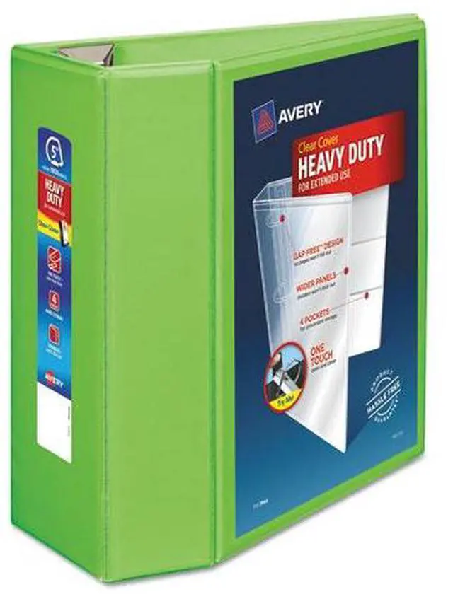 Alt view image 3 of 13 - Avery Heavy-Duty View Binder w/Locking EZD Rings 5" Cap Chartreuse 79815