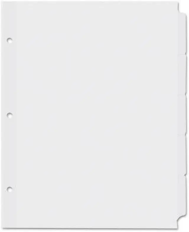 Main image of Universal Self-Tab Index Dividers, 5-Tab, 11 X 8.5, White, 36 Sets 20835