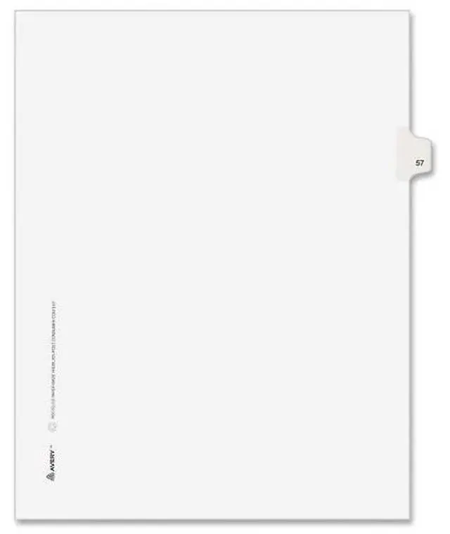Main image of Avery-Style Legal Exhibit Side Tab Divider Title: 57 Letter White 25/Pack 01057