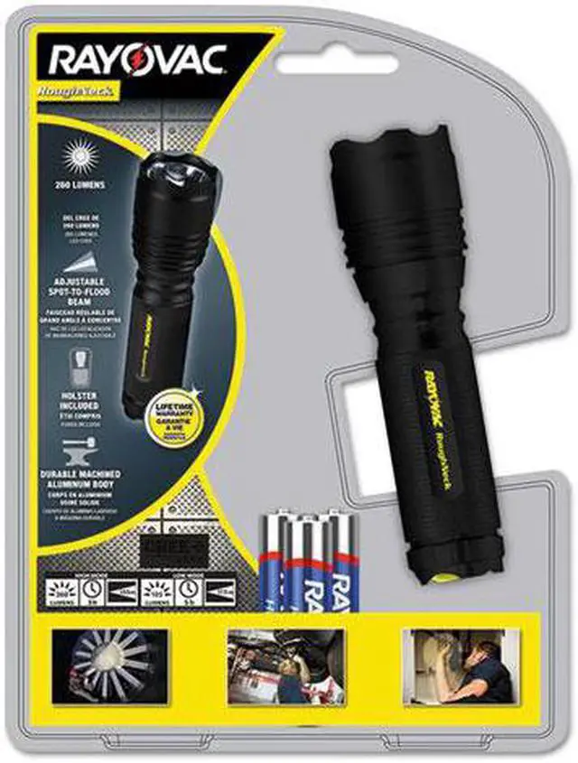 Alt view image 5 of 20 - Rayovac LED Aluminum Flashlight 3 AAA Black RNT3AAAB