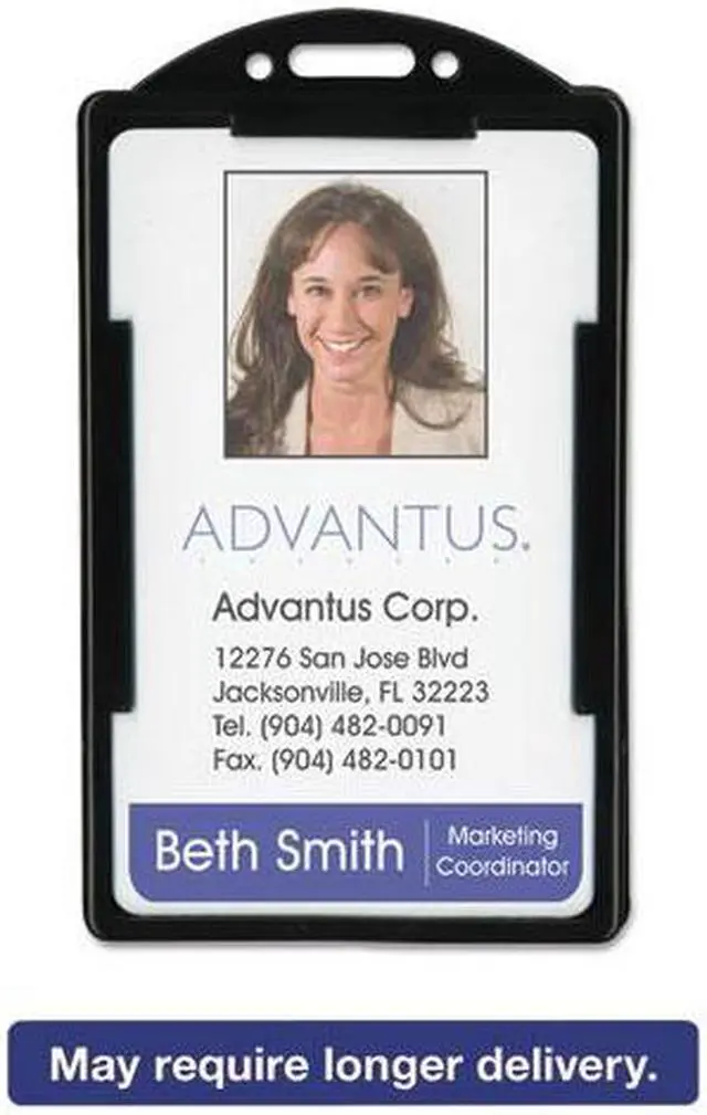 Alt view image 3 of 14 - Advantus Vertical ID Card Holders 2 1/8 x 3 3/8 Black 25 per Pack 75657